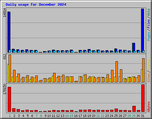 Daily usage for December 2024