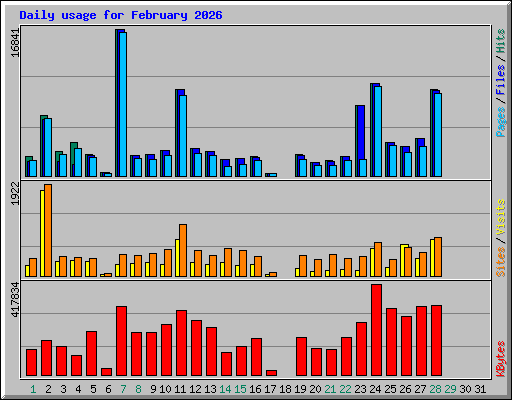 Daily usage for February 2026