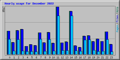 Hourly usage for December 2022